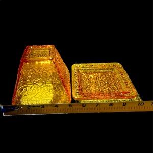 ***SOLD***PartyLite Pyramid Amber Glass fairy lamp. Excellent condition